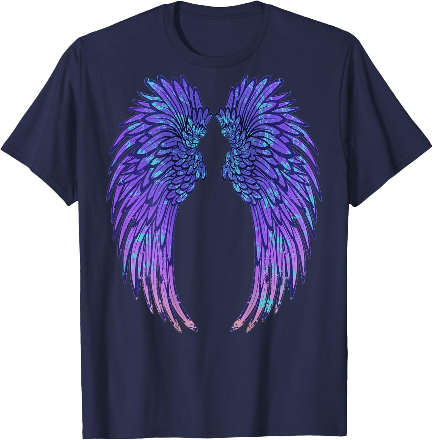 Angel Wings - Broken & Wild Wings T-Shirt - T-Shirt | Navy