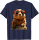 Marmot with Sunglasses Rodent Earth Squirrel Marmot , black T-Shirt - T-Shirt | Navy