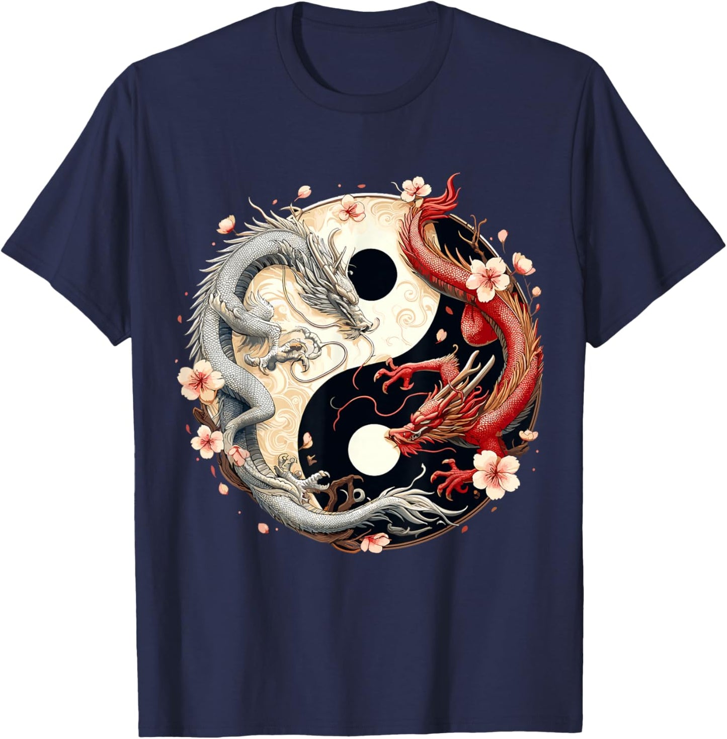 Yin Yang Dragon Chinese Year T-Shirt - T-Shirt | Navy