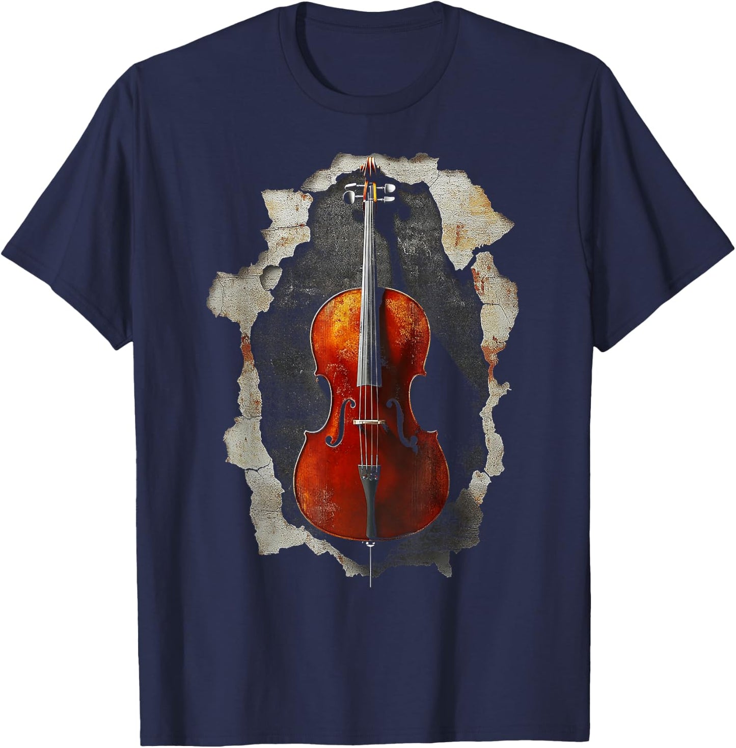 Cello Music Instrument Graphic Art Cello T-Shirt - T-Shirt | Navy