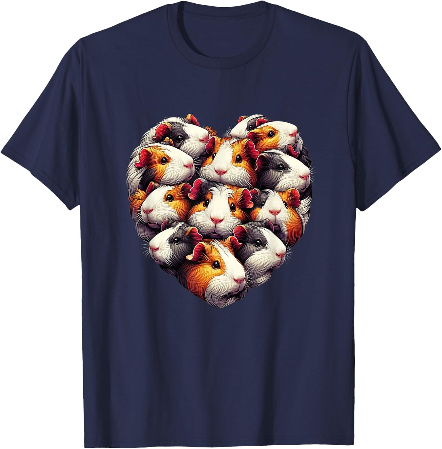 Guinea pigs Love Heart of Kids women Teen Girls T-Shirt - T-Shirt | Navy