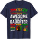 Awesome Like My Daughter Black Dad Juneteenth Men Women 1865 T-Shirt - T-Shirt | Navy