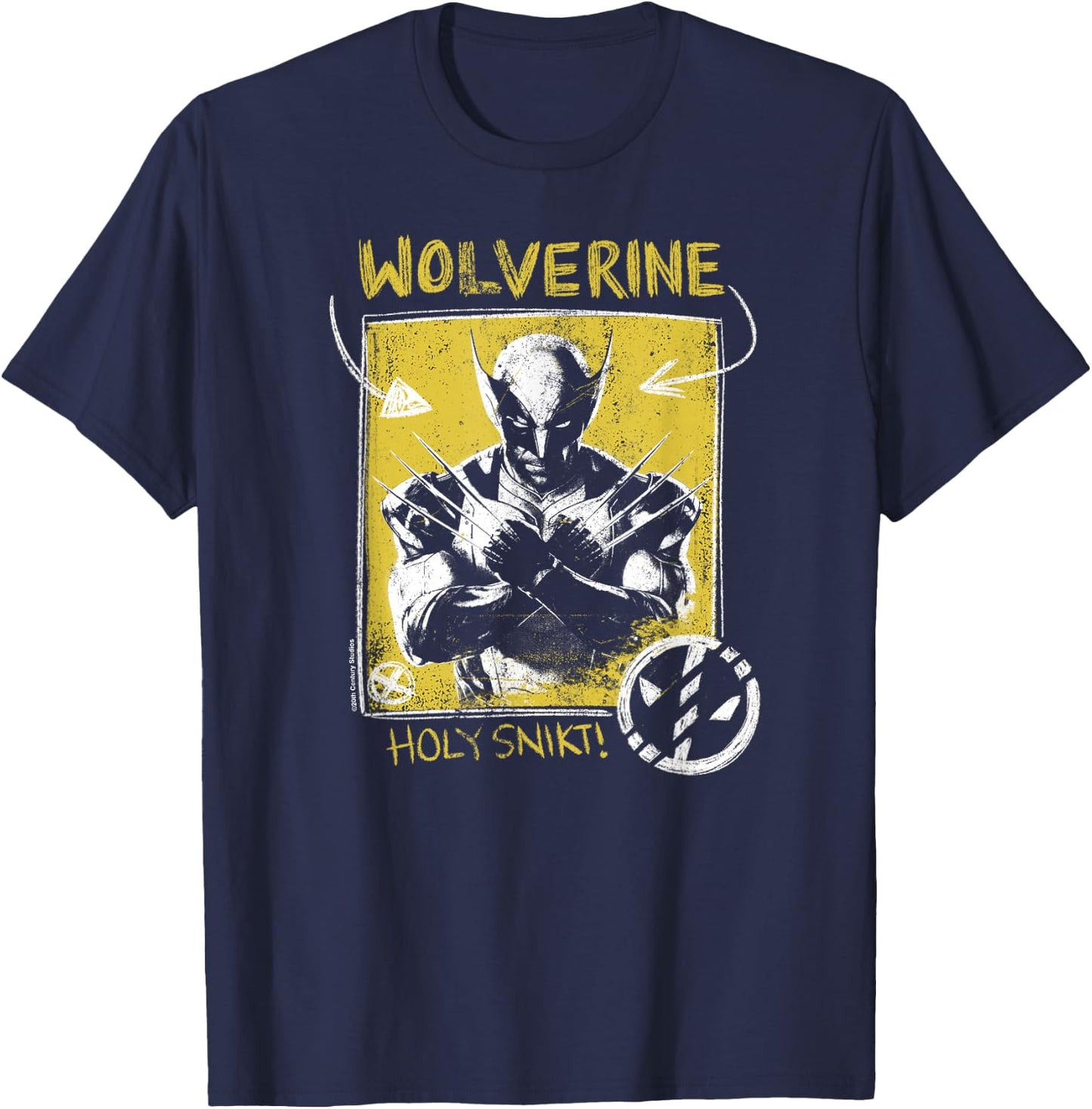 Marvel Deadpool & Wolverine Holy Snikt Wolverine , Black, S T-Shirt - T-Shirt | Navy