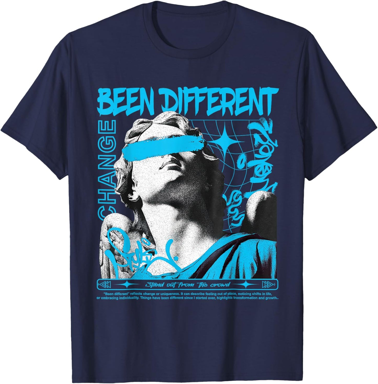 Gamma Blue Black White Match T-Shirt - T-Shirt | Navy