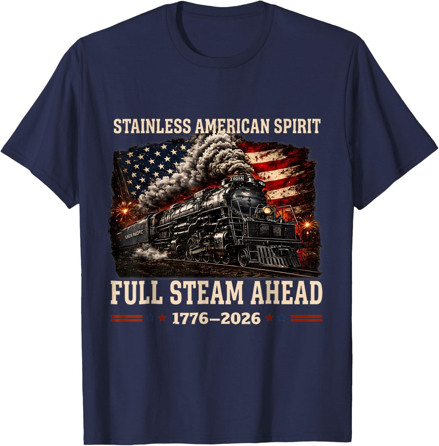 Big Boy 4014 Vintage Steam Locomotive Railroad Train Engine T-Shirt - T-Shirt | Navy