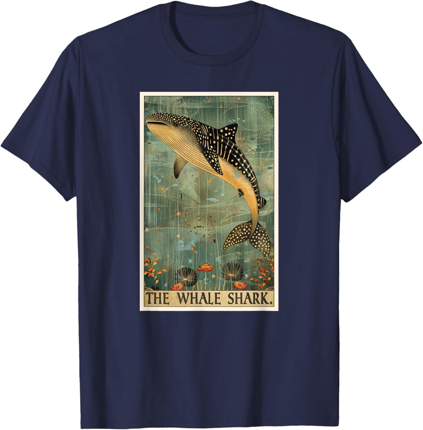 Whale Sharks Whale Shark Tarot Card T-Shirt - T-Shirt | Navy