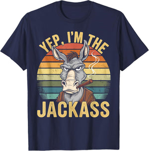 Yep I'm The Jackass Funny Vintage Halloween donkey T-Shirt - T-Shirt | Navy