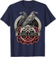 Viking Knotwork - Odin’s Eyes Huginn & Muninn T-Shirt - T-Shirt | Navy