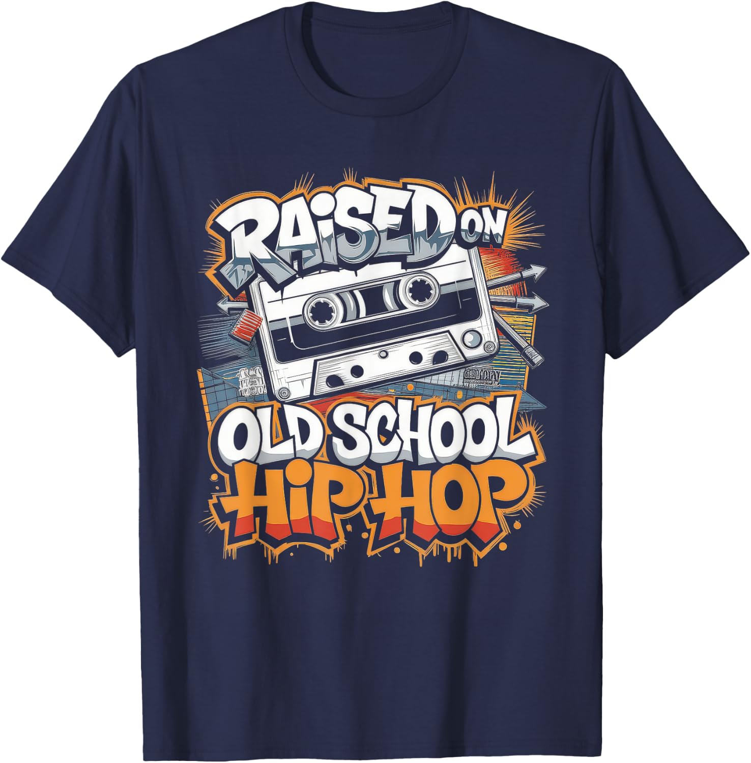 Hip Hop Gift Boys Freestyle Graffiti Music T-Shirt - T-Shirt | Navy