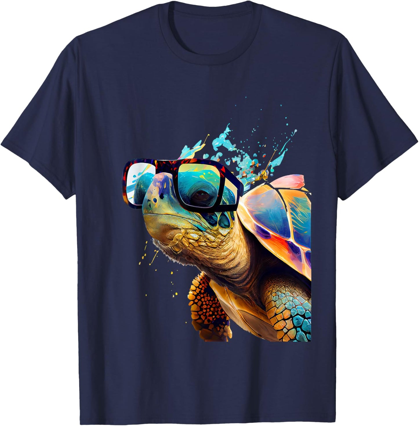 Schildkröte mit Sonnenbrille T-Shirt - T-Shirt | Navy