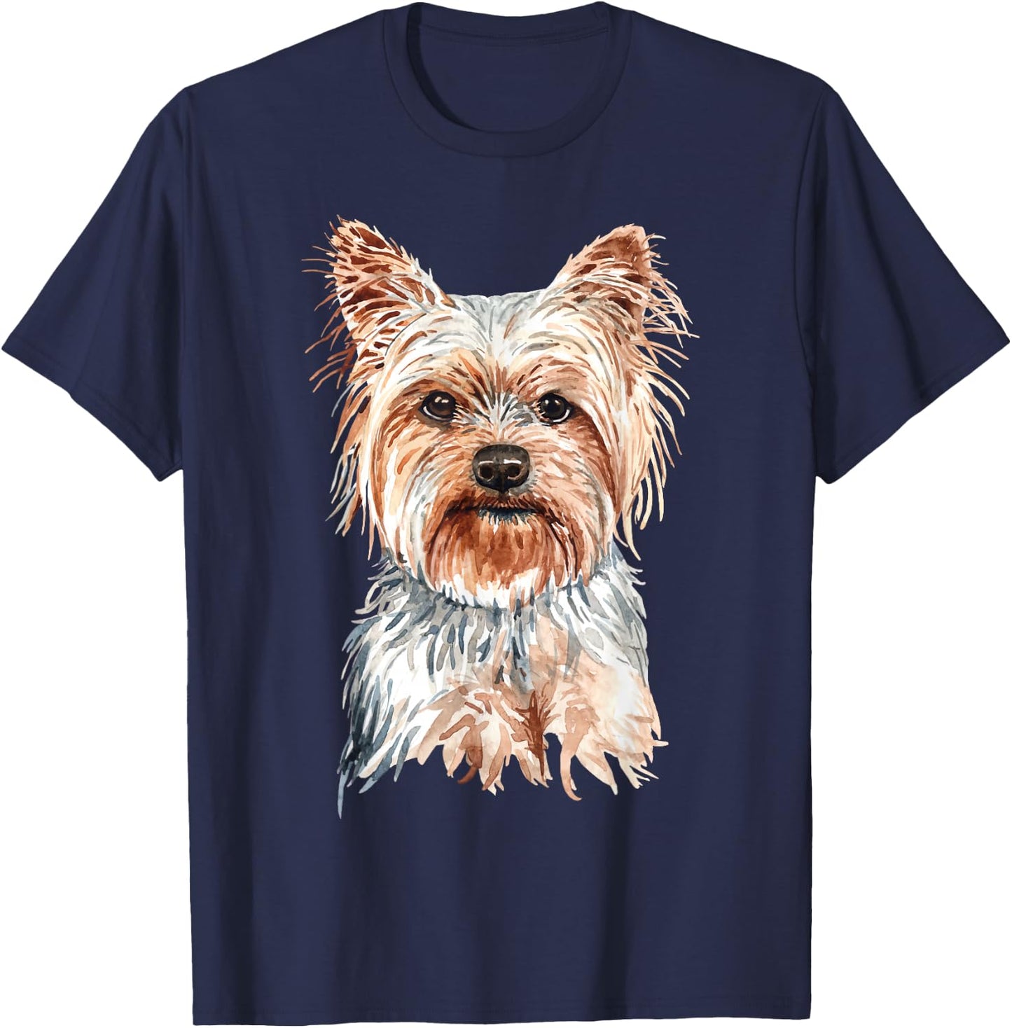 Watercolour Yorkshire Terrier Yorkie T-Shirt - T-Shirt | Navy