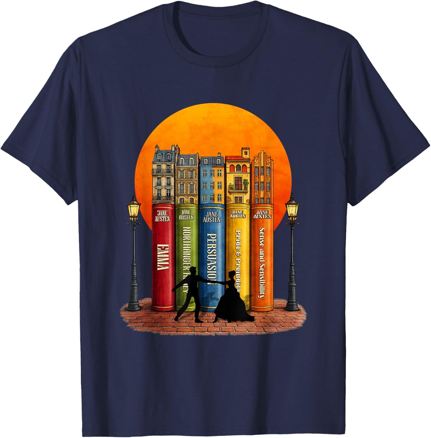 Livres Street Romance de Jane Austen T-Shirt - T-Shirt | Navy
