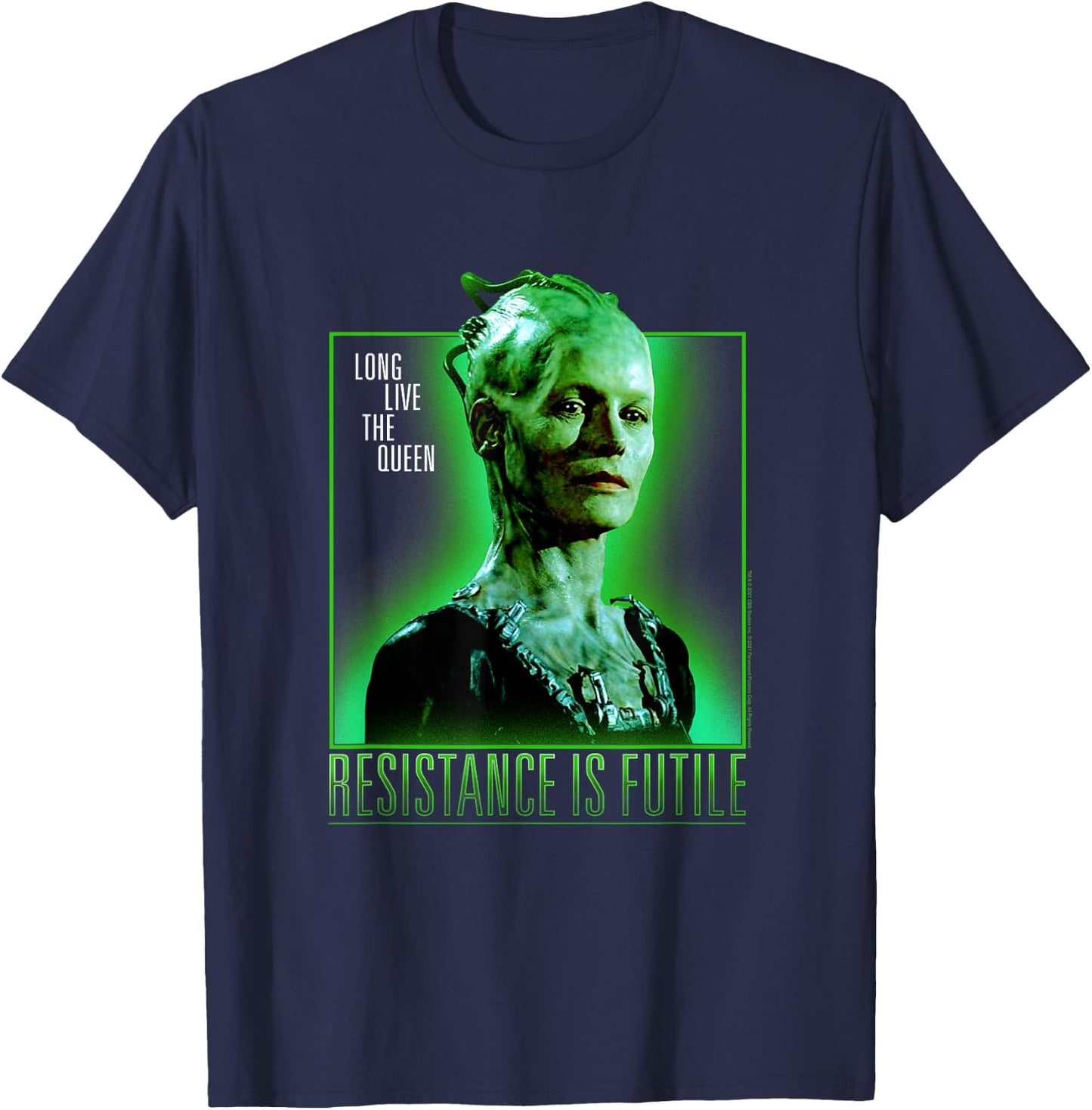 Star Trek: First Contact Day Long Live The Queen Borg T-Shirt - T-Shirt | Navy