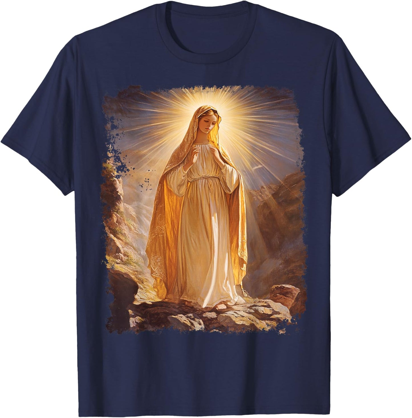 The Virgin Mary Christian Church Religion Women's T-Shirt - T-Shirt | Navy