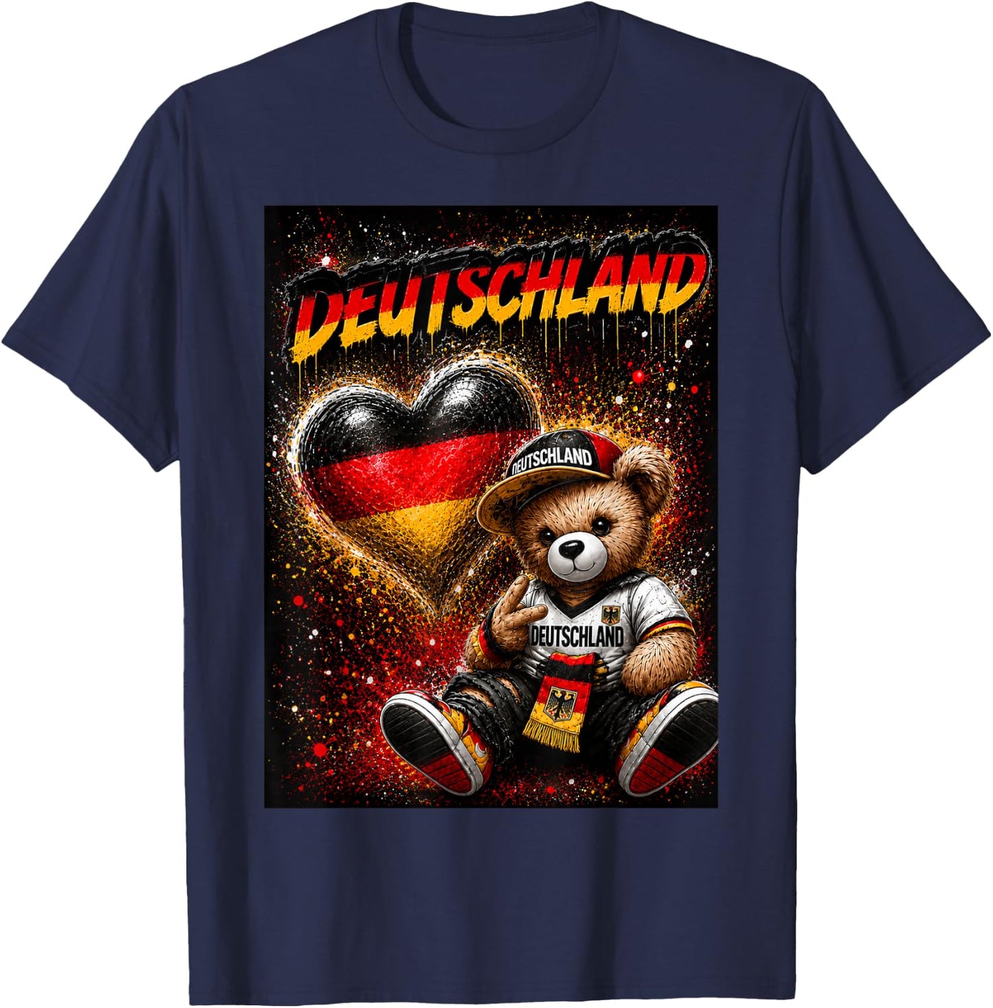 Deutschland Trikot Deutsche Flagge Germany T-Shirt - T-Shirt | Navy