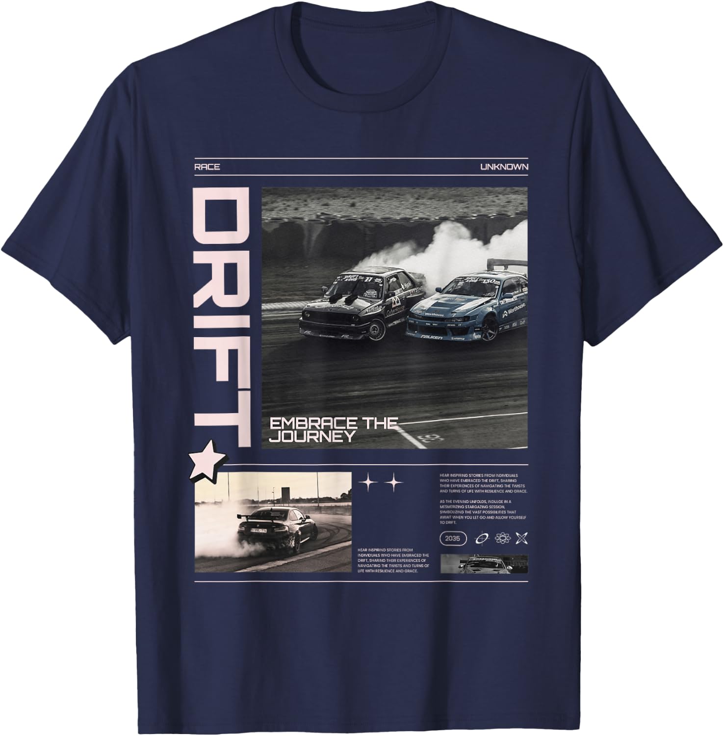 Cool Retro Vintage Japanese JDM Tokyo Japan Drift Race Car , black T-Shirt - T-Shirt | Navy