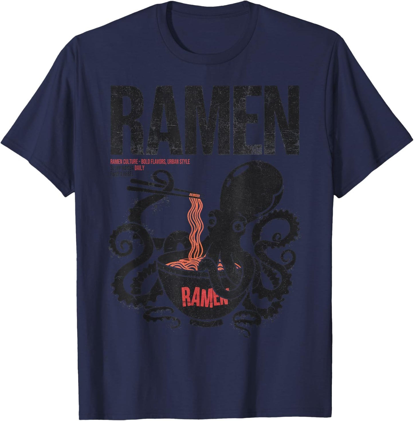 Ramen Noodles Kawaii Japan Fashion Y2K Otaku Manga Anime T-Shirt - T-Shirt | Navy