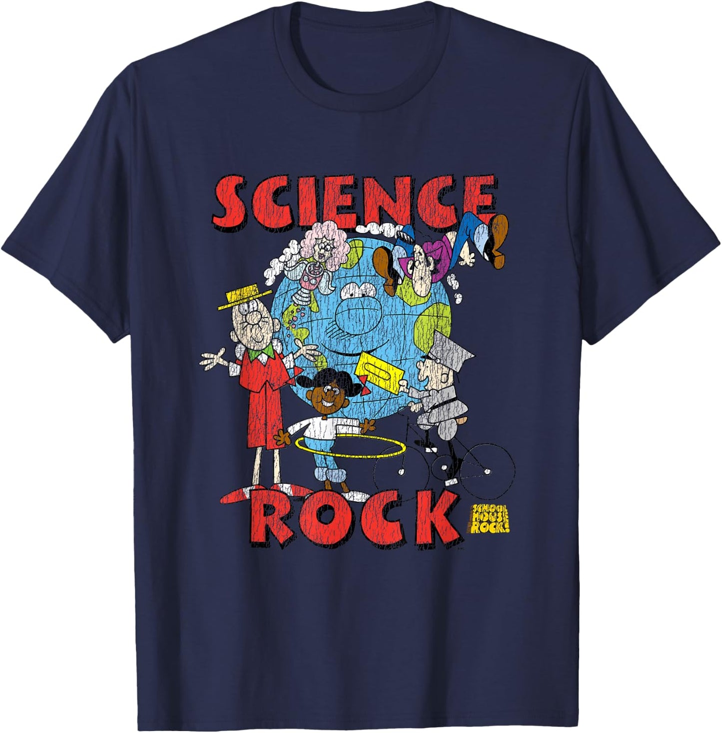 Schoolhouse Rock! Science Rocks Vintage T-Shirt - T-Shirt | Navy