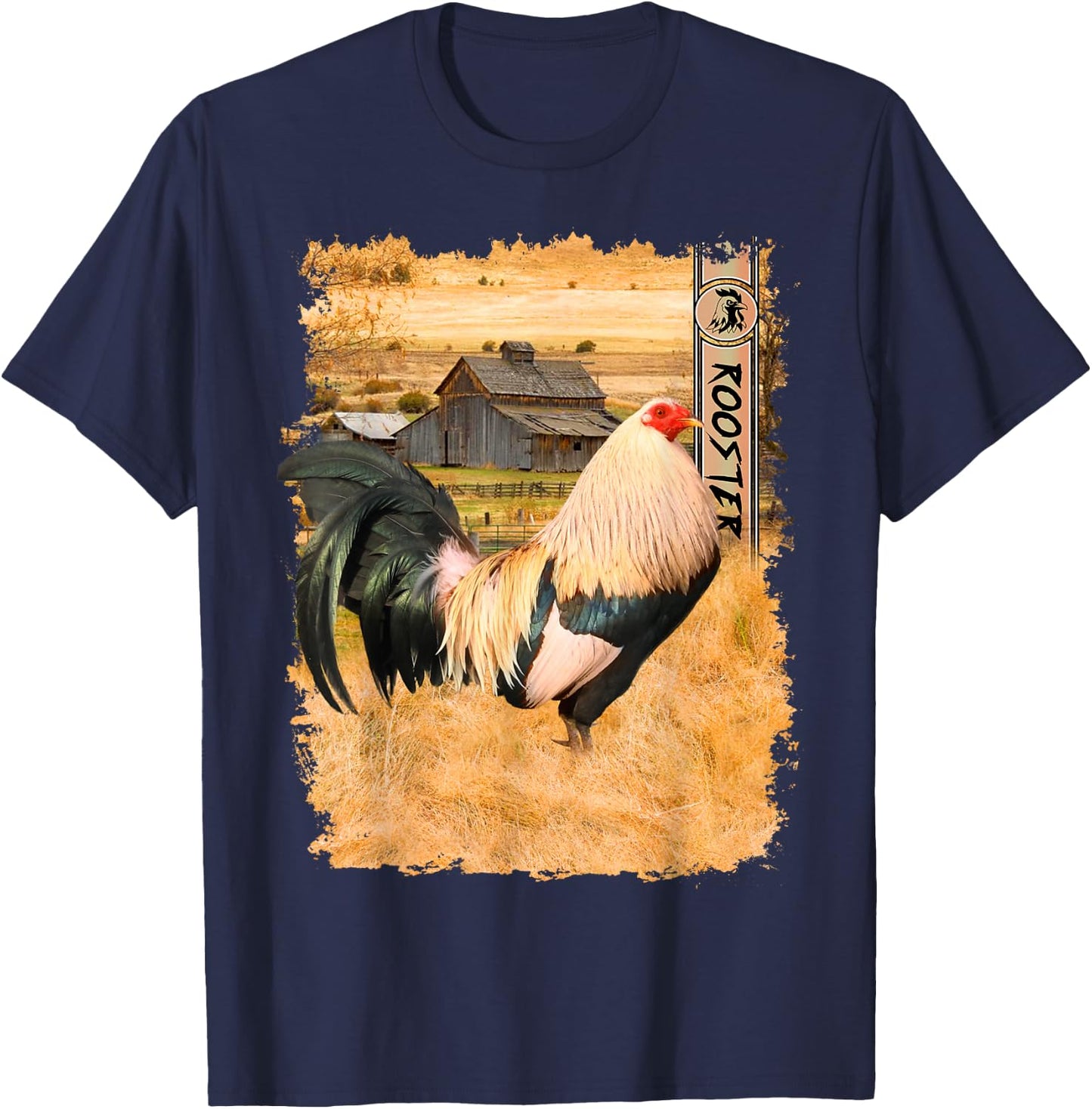 Vintage US Flag Cock Fight T-Shirt - T-Shirt | Navy