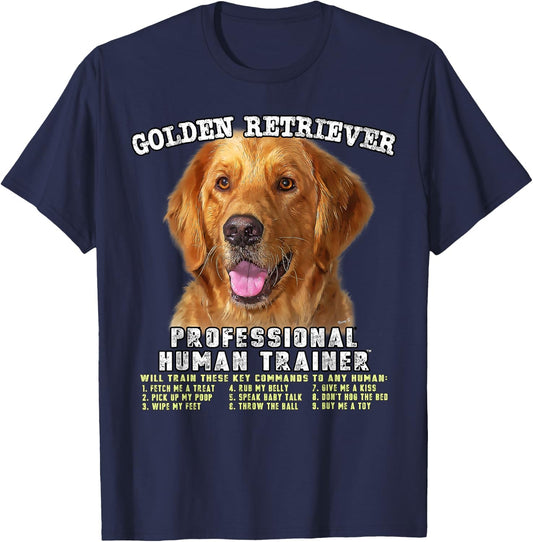 Golden Retriever Professional Human Trainer T-Shirt - T-Shirt | Navy