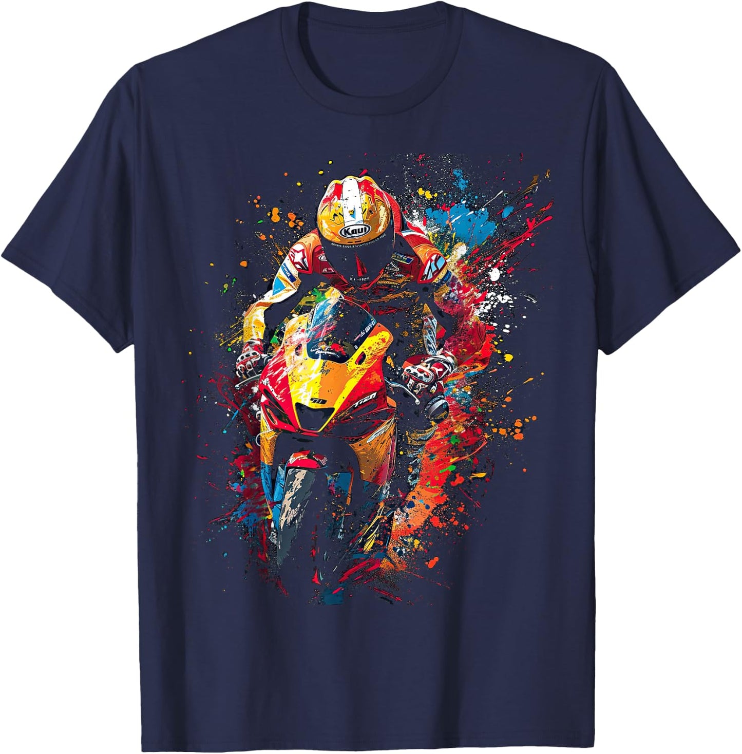 Motorrad farbiges motocross Design für Jungen T-Shirt - T-Shirt | Navy