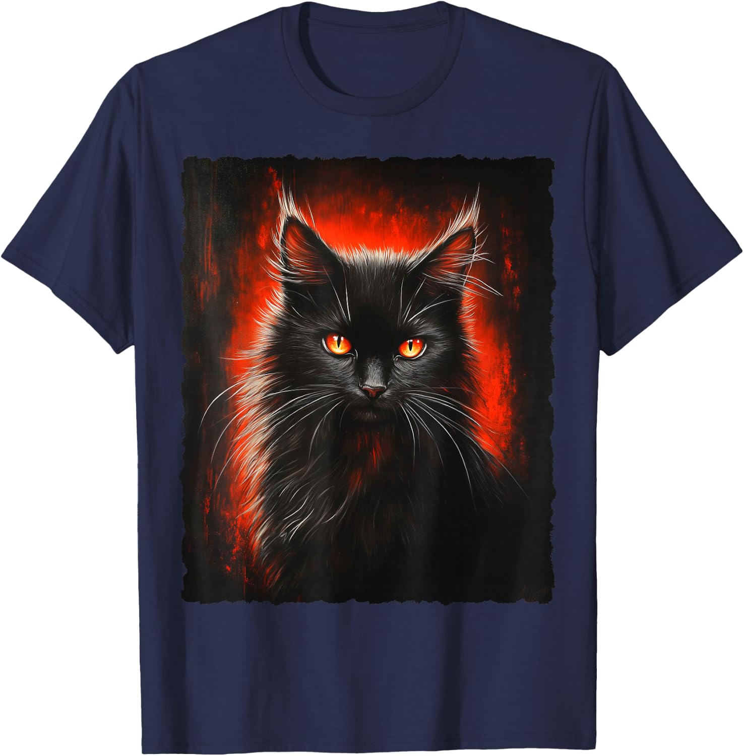 Magische Katze Fantasy Kunst T-Shirt - T-Shirt | Navy