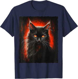 Magische Katze Fantasy Kunst T-Shirt - T-Shirt | Navy