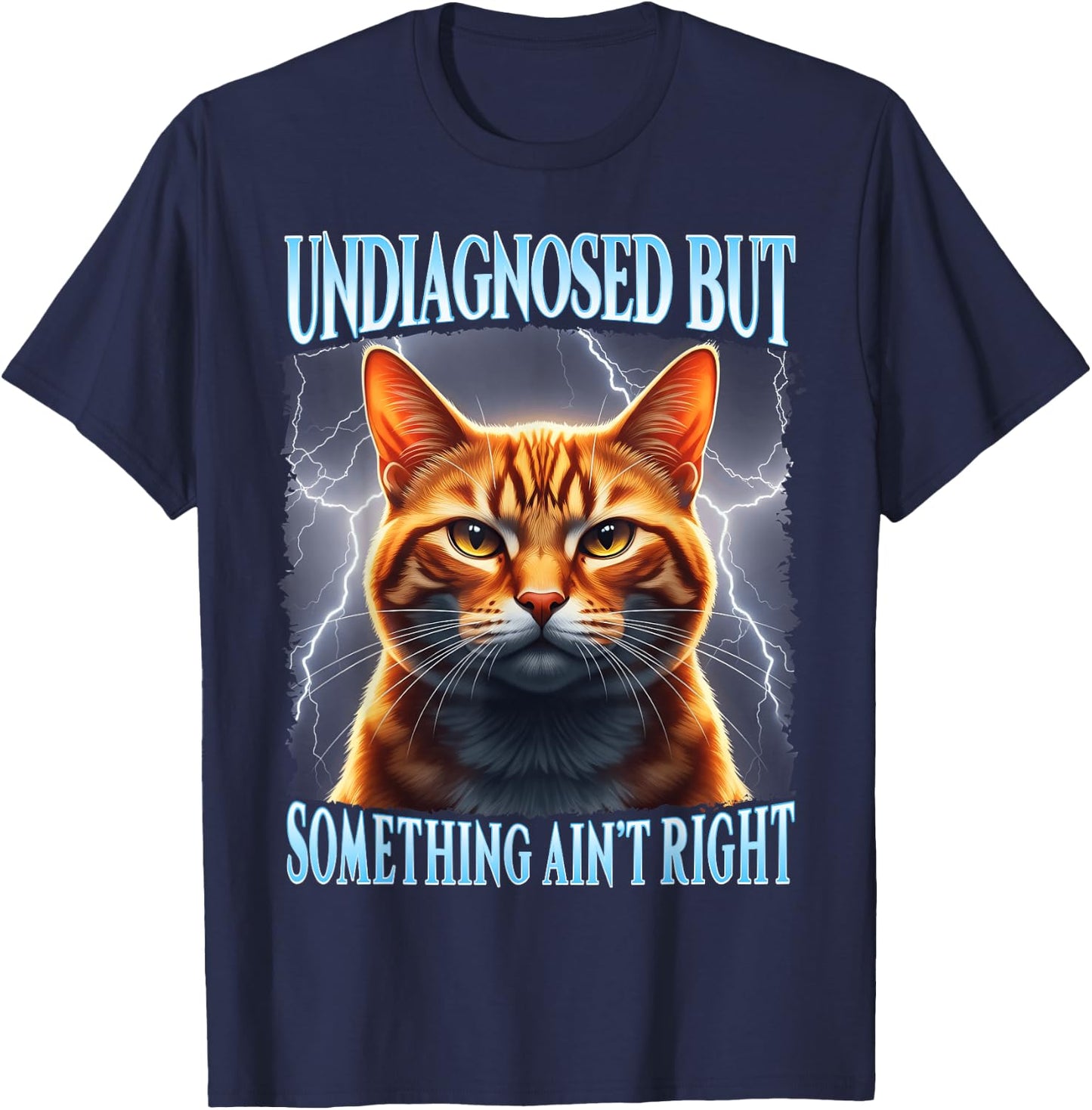 Undiagnosed But Something Aint Right Bootleg Aesthetic T-Shirt - T-Shirt | Navy