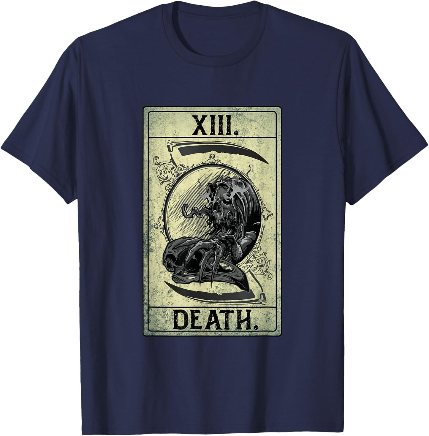 Death Tarot Card Xiii Shirt Psycho Occult T-Shirt - T-Shirt | Navy