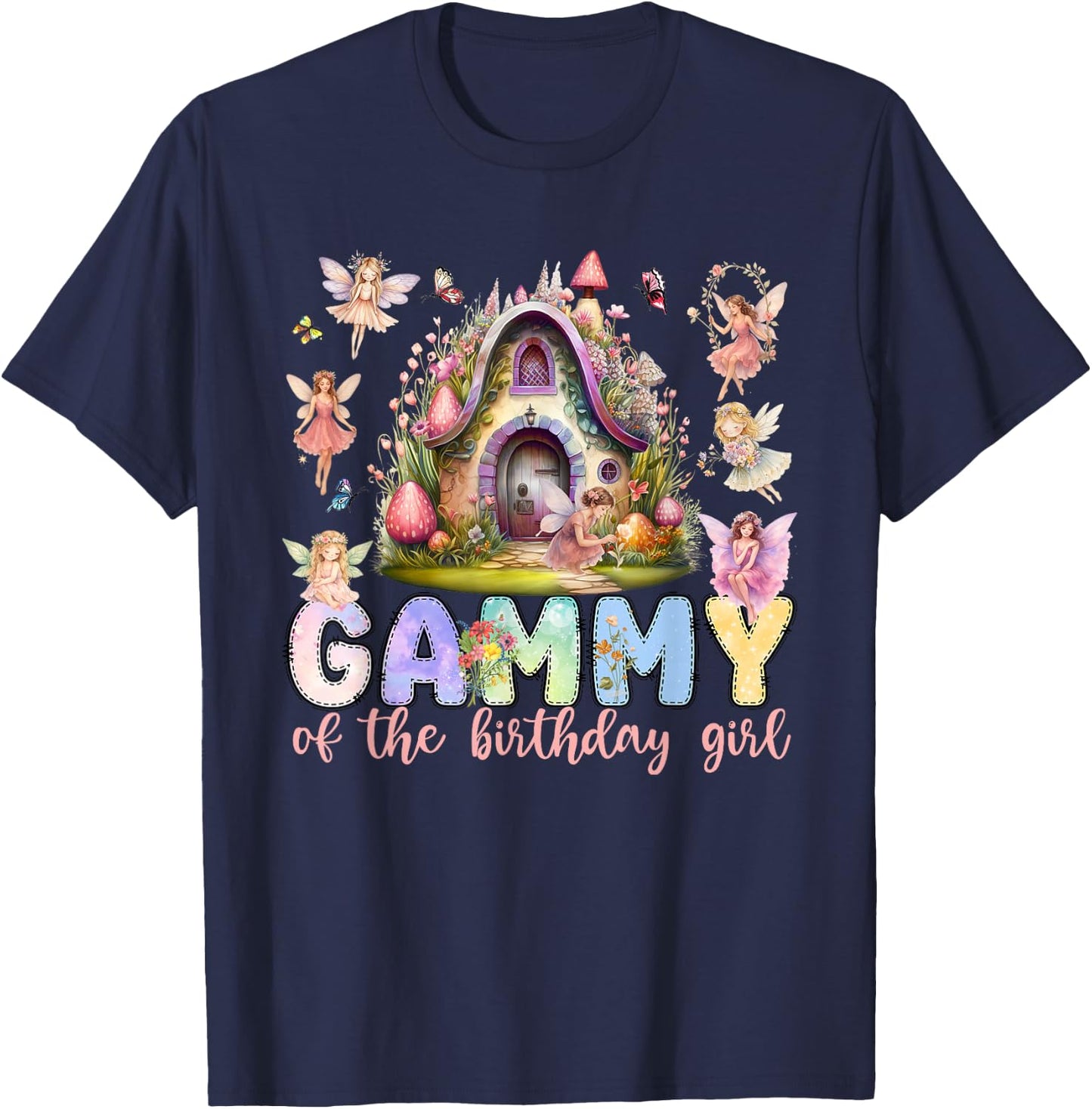 Gammy of The Birthday Fairy Little Girl Magical Family T-Shirt - T-Shirt | Navy