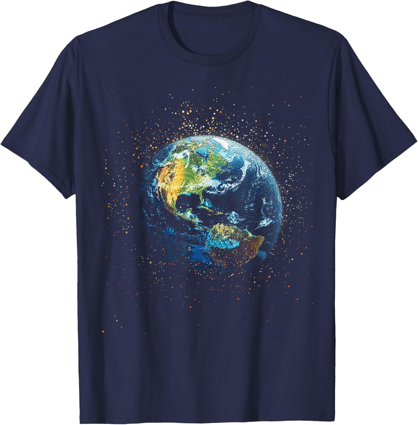 Earth Pointillism T-Shirt - T-Shirt | Navy