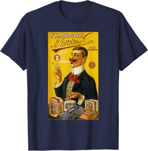 Shells Cigarettes SOVI8 Vintage Propaganda. T-Shirt - T-Shirt | Navy