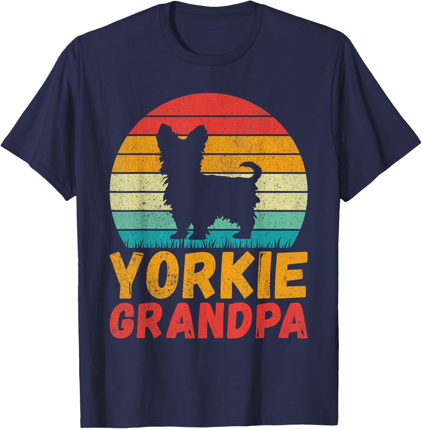 Yorkie Grandpa T-Shirt - T-Shirt | Navy