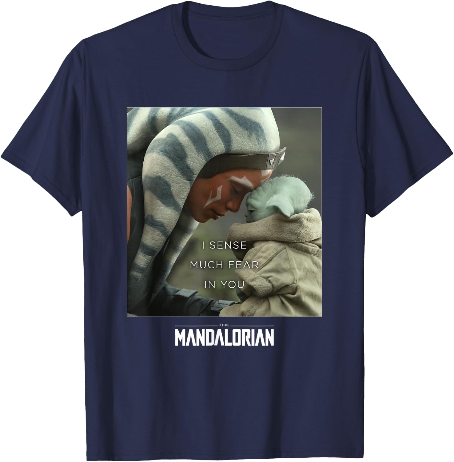 Star Wars: The Mandalorian Ahsoka & The Child I Sense Fear T-Shirt - T-Shirt | Navy