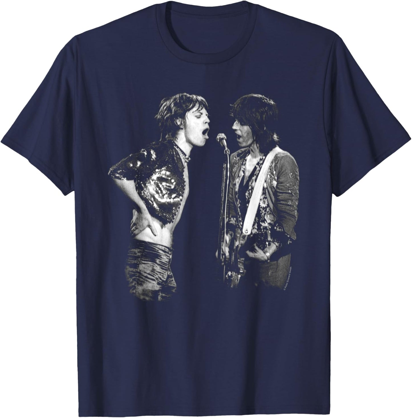 Keith Richards Mick Jagger Rolling Stones by Everard Smith , Black, S T-Shirt - T-Shirt | Navy