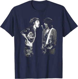 Keith Richards Mick Jagger Rolling Stones By Everard Smith T-Shirt - T-Shirt | Navy