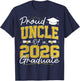 Proud Uncle of A Class of 2026 Graduate Senior Grad Family T-Shirt - T-Shirt | Navy