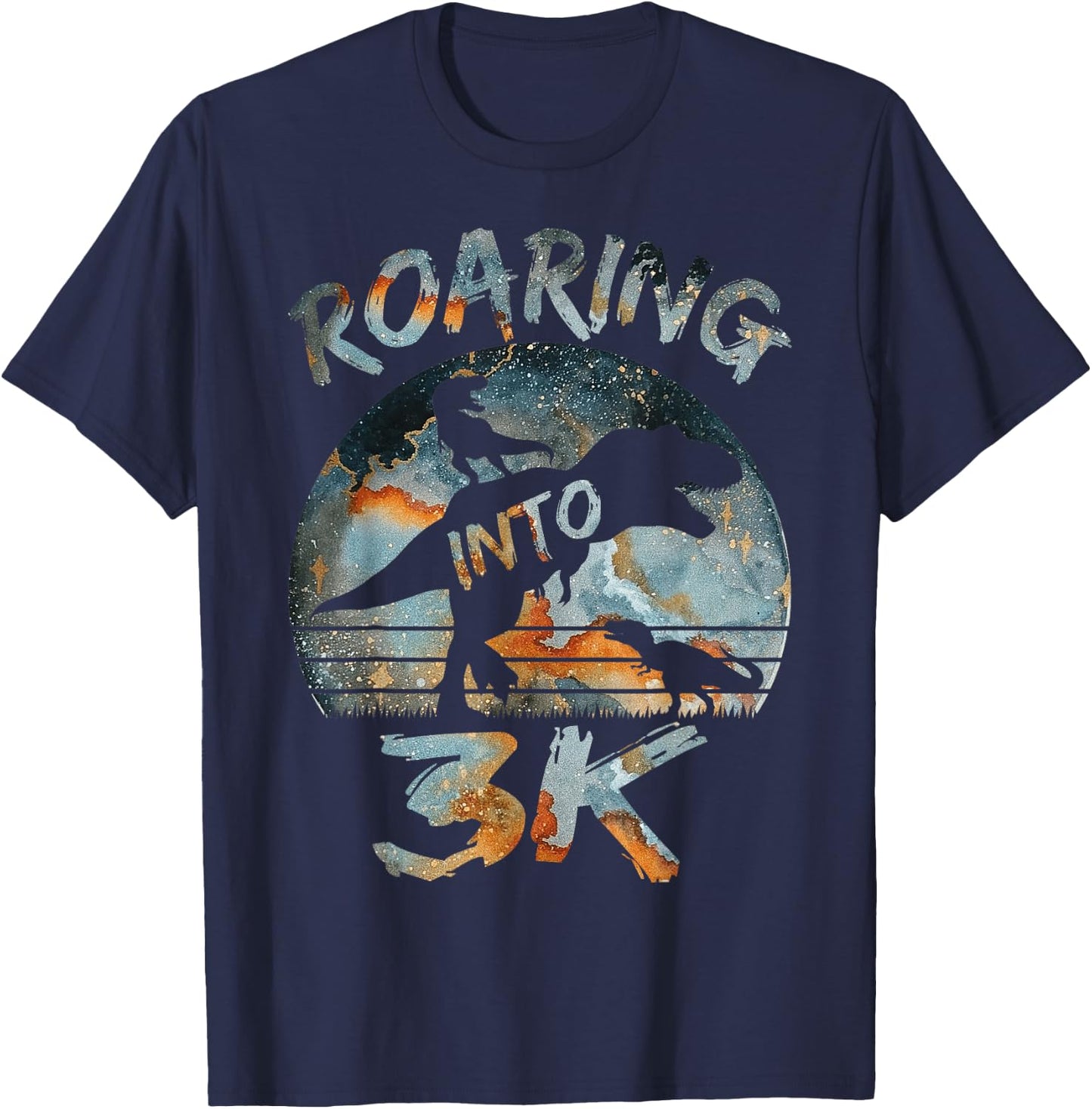 Roaring into 3K Back To School Dinosaur 3K Boys T-Shirt - T-Shirt | Navy