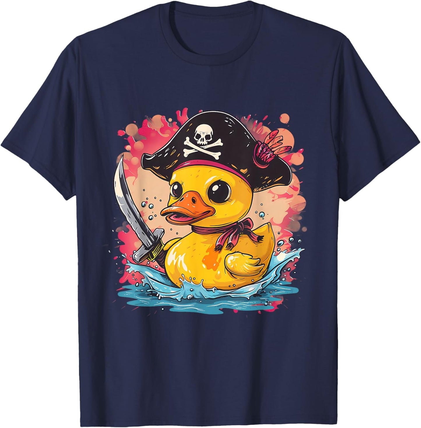 Rubber Duck Pirate Funny Rubber Duck Captain Rubber Duckie T-Shirt - T-Shirt | Navy
