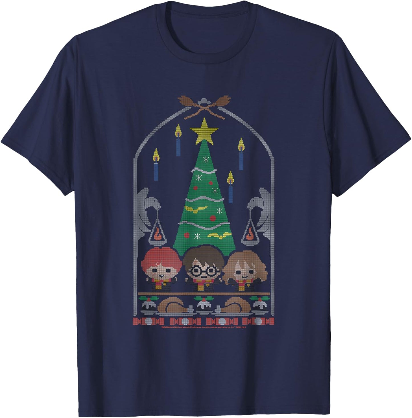 Harry Potter Christmas Dinner Christmas T-Shirt - T-Shirt | Navy