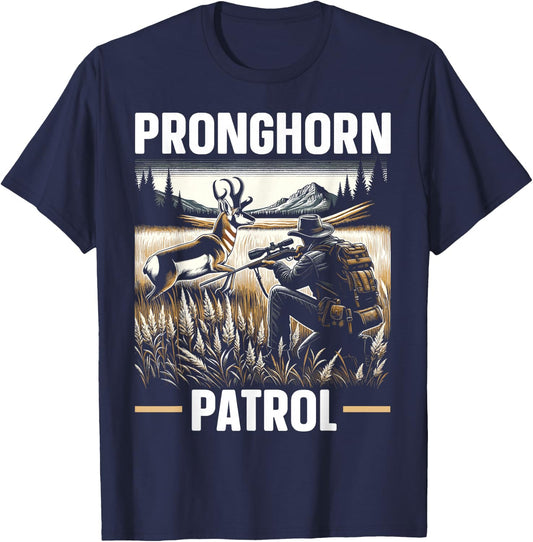 Pronghorn Hunter Animal Hunt Rifle Antelope Hunting T-Shirt - T-Shirt | Navy