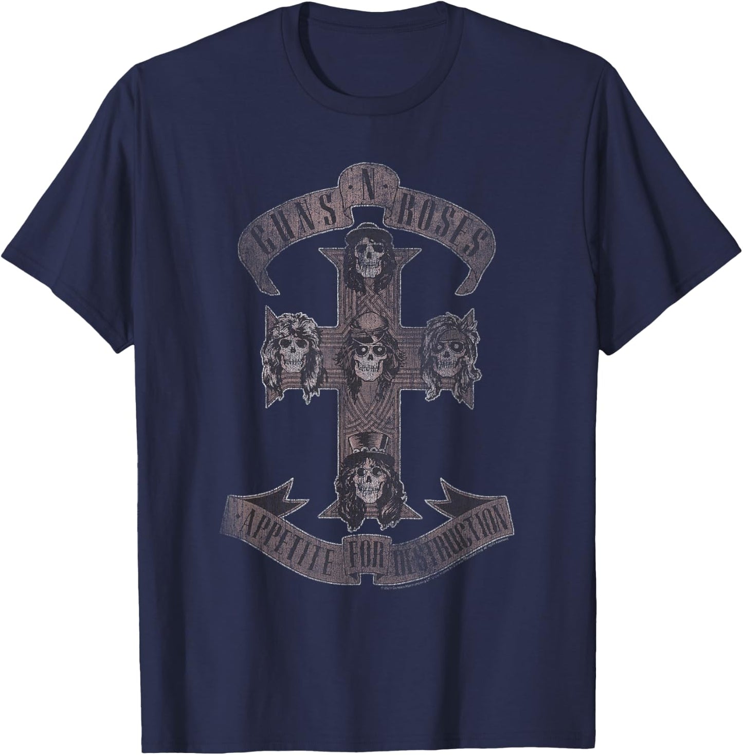 Guns 'n' Roses Appetite for Destruction Rock Music Band T-Shirt - T-Shirt | Navy