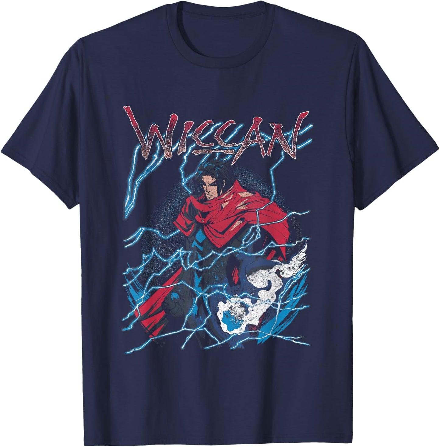 Marvel Universe Classic We Get Wiccan Retro Big Chest Poster T-Shirt - T-Shirt | Navy