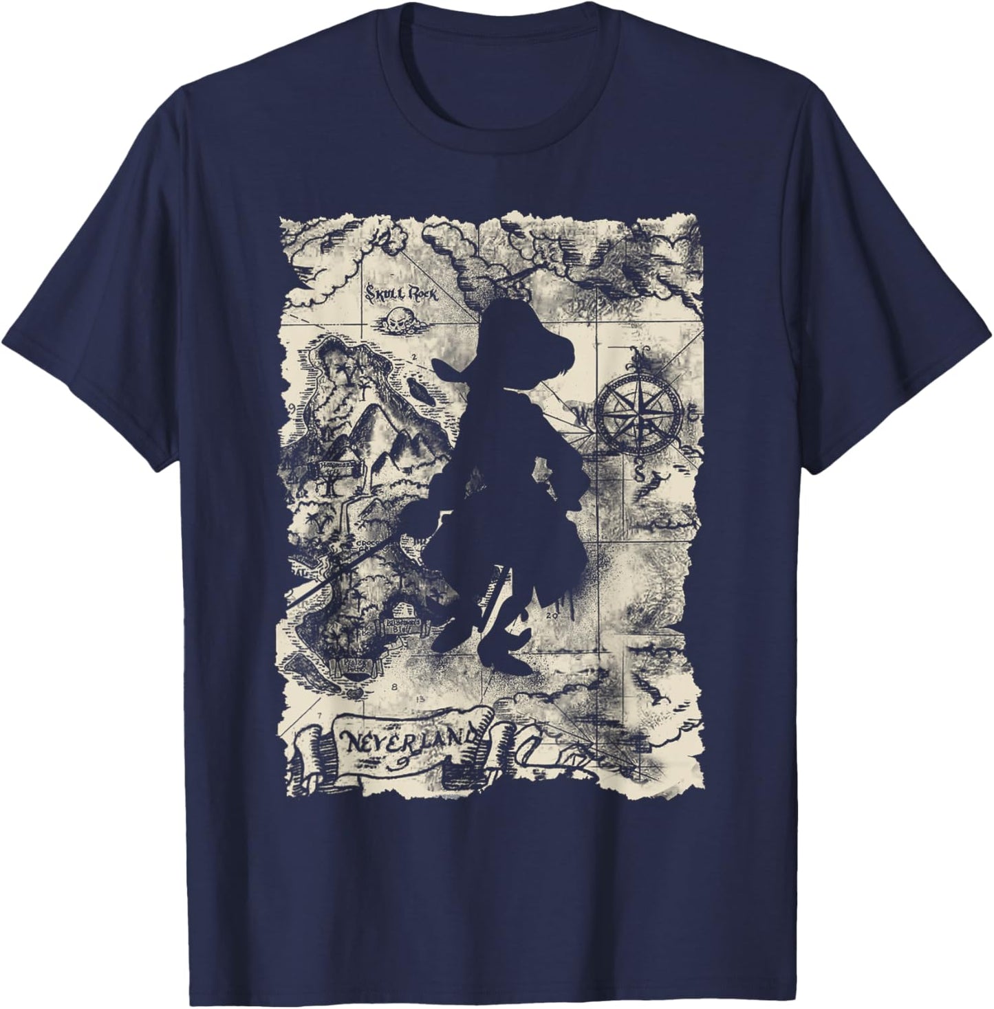 Disney - Captain Hook Map T-Shirt - T-Shirt | Navy