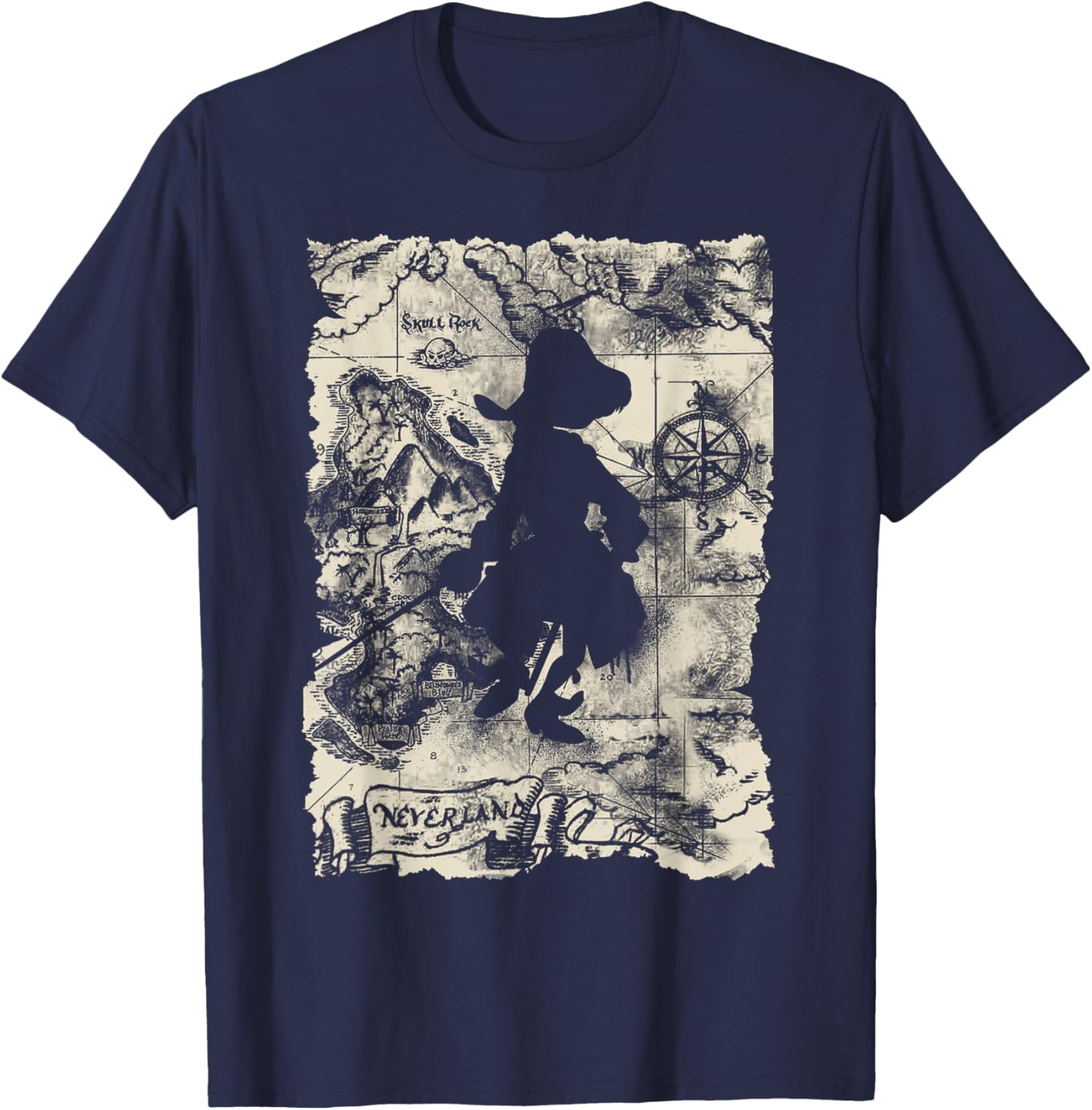 Disney - Captain Hook Map T-Shirt - T-Shirt | Navy