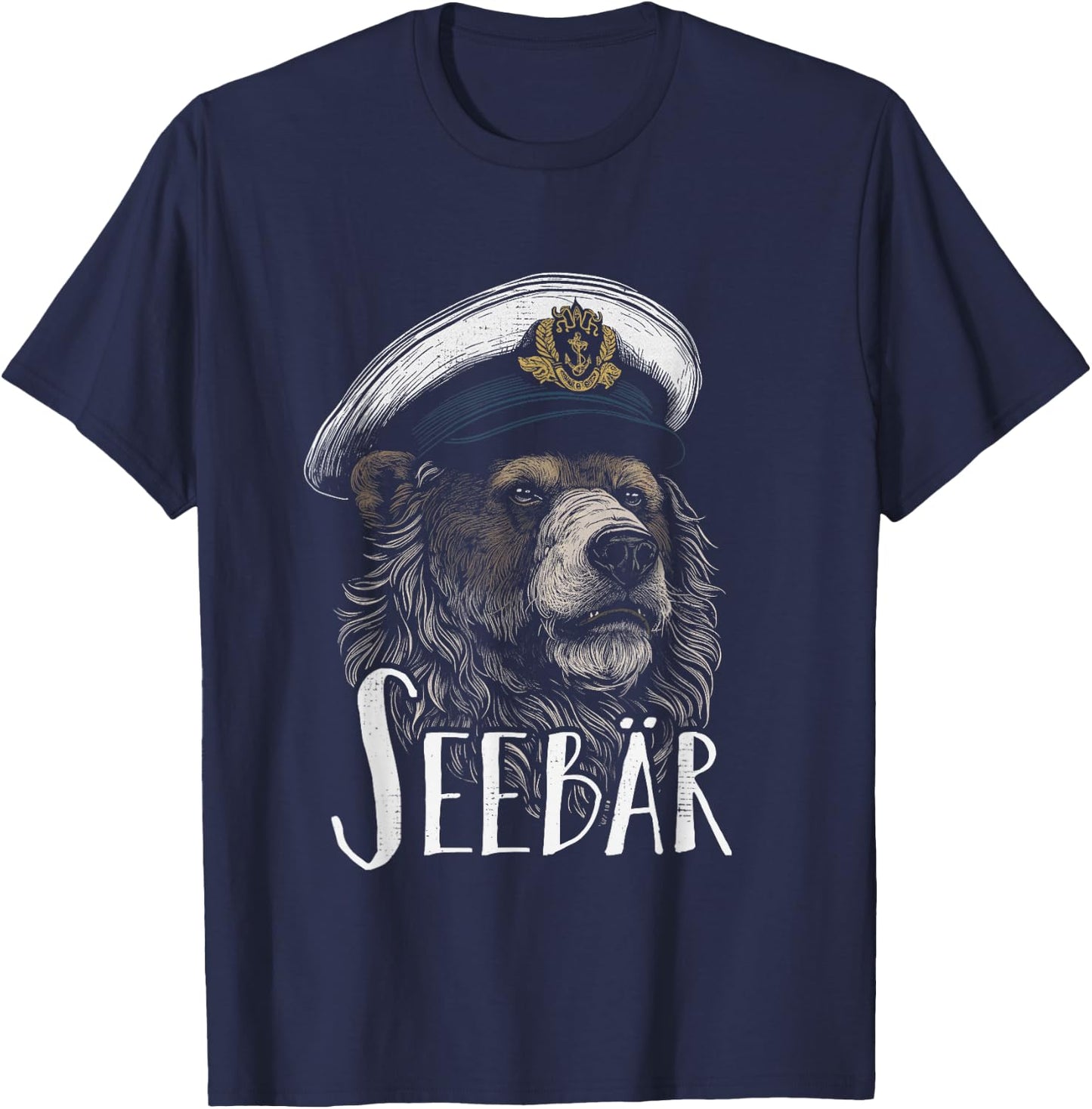 with Seebär Sailing Boat, black T-Shirt - T-Shirt | Navy