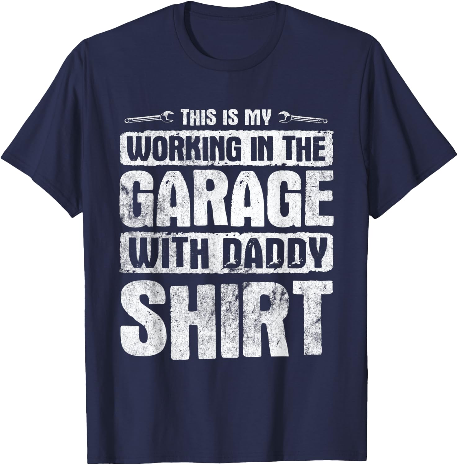 Car Mechanic Working In The Garage With Daddy T-Shirt - T-Shirt | Navy