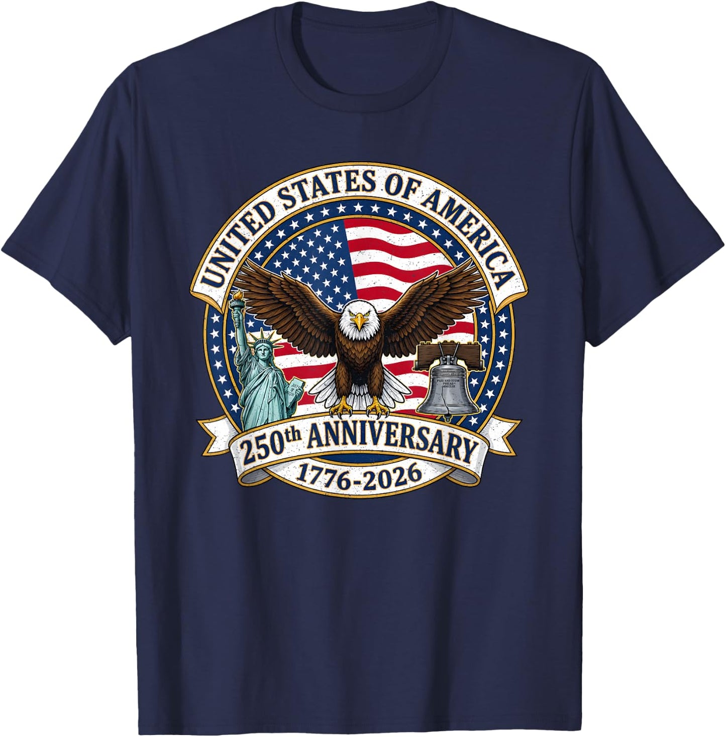 United States of America 250th Anniversary USA 250 Years T-Shirt - T-Shirt | Navy
