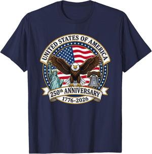 United States of America 250th Anniversary USA 250 Years T-Shirt - T-Shirt | Navy