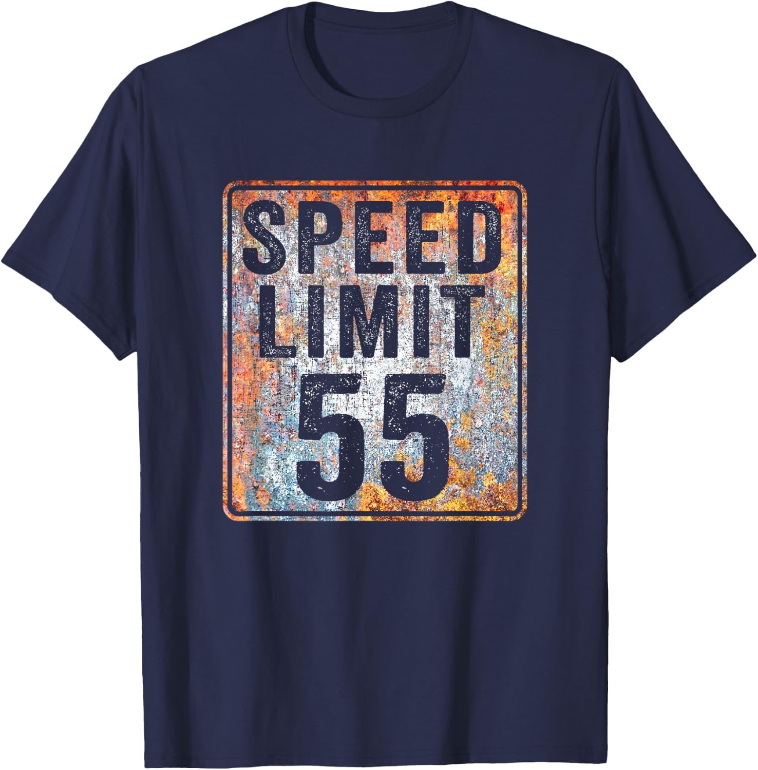 Speed Limit 55 MPH Sign 55th Birthday 55 Years Old Driving T-Shirt - T-Shirt | Navy